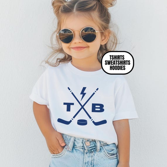 Toddler Tampa Bay Hockey Apparel, Boys & Girls T-Shirts, Crewneck Sweatshirts, Hoodies, Gift For Sports Fan, Kids Game Day Gear, TB Cross