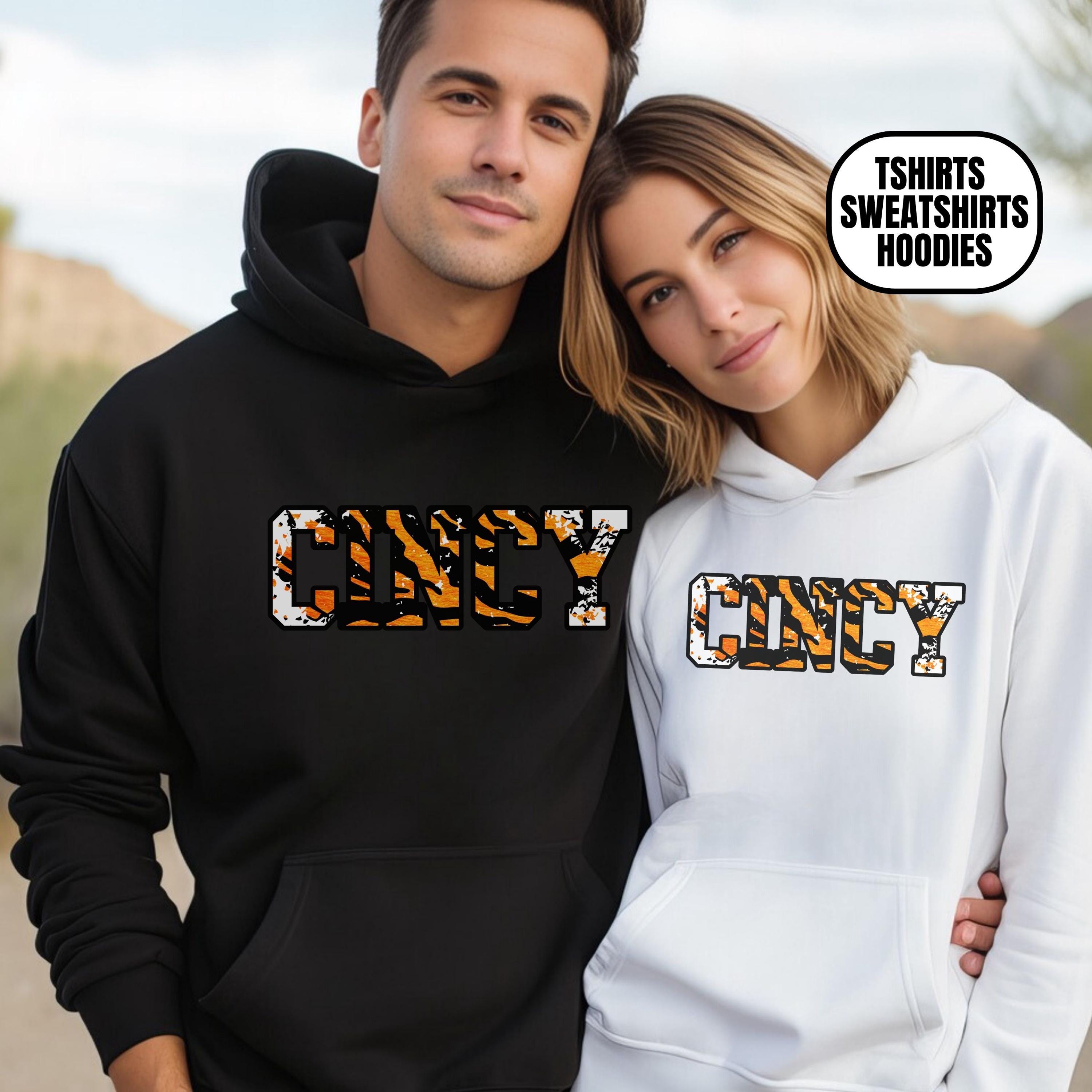 Distressed Cincinnati Football Apparel Mens & Womens T-shirts/Crewneck Sweatshirts/Hoodies, Gift Sports Fan, Game Day Outfit, Cincy Print