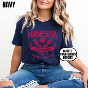Vintage Style Minnesota Baseball T-shirt Crewneck Sweatshirt Hoodie, Mens & Womens Apparel, Gift For Sports Fan, Game Day Gear