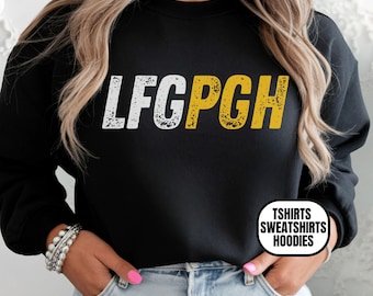 Distressed Vintage Style Pittsburgh Football Unisex Apparel, Mens & Womens T-shirts/Crewneck Sweatshirts/Hoodies, Sports Fan Game Day Outfit