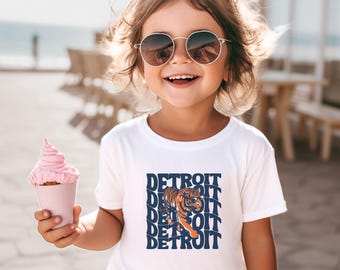 Vêtements de baseball Detroit pour tout-petits, t-shirts à manches courtes et longues pour garçons et filles, sweats à capuche, cadeau pour enfants fans de sport, tenue pour jour de match, lunettes Echo Tiger