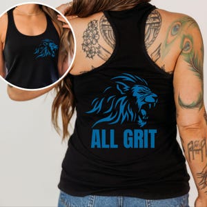 Womens Slim Fit Distressed Detroit Football Racerback Tank Top, Ladies Front and Back Sleeveless Top, Gift For Sports Fan, Game Day Outfit