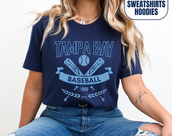 Vintage Style Tampa Bay Baseball T-shirt Crewneck Sweatshirt Hoodie, Mens & Womens Apparel, Gift For Sports Fan, Game Day Gear Outfit