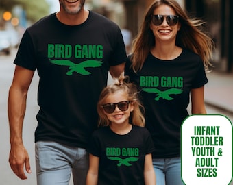 Distressed Bird Gang Matching Family Shirts, Philadelphia Sports Shirts For Adults & Kids, Gift For Sports Fans, Game Day Outfit