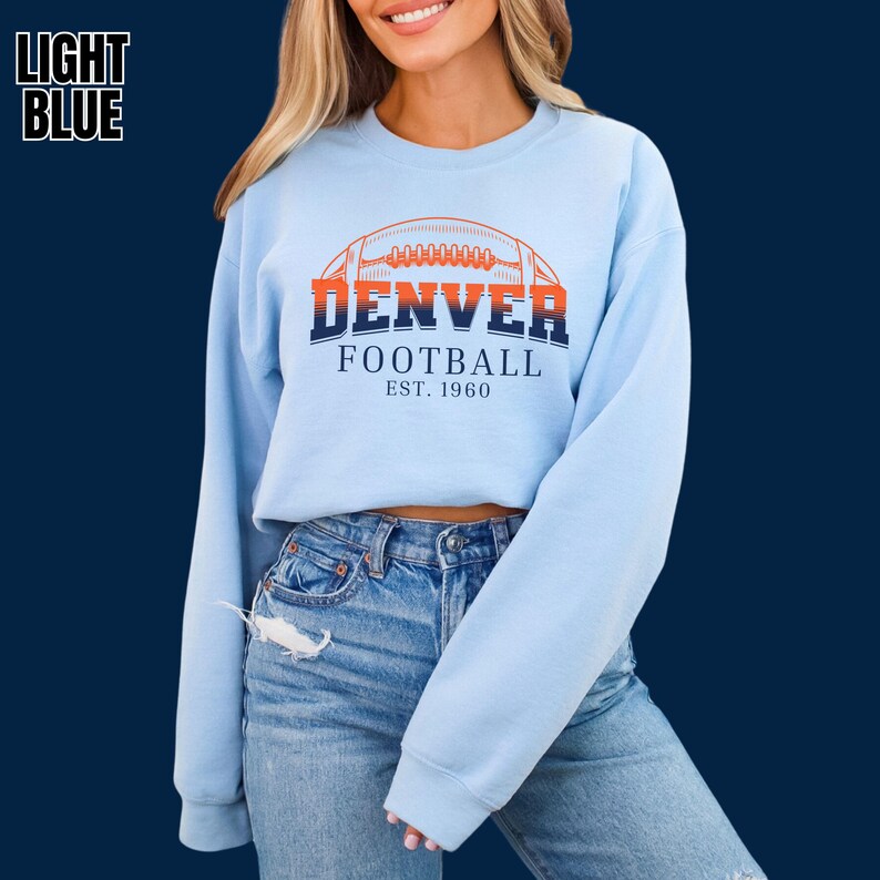 Distressed Vintage Denver Football Apparel, Tshirt, Crewneck
