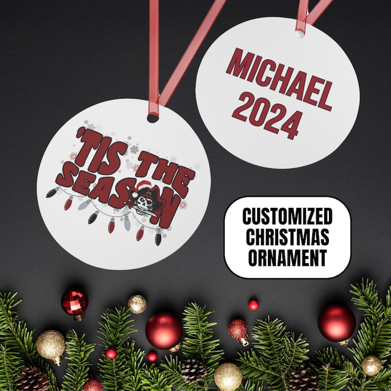 Personalized Tampa Bay Football Christmas Tree Ornament, Customized