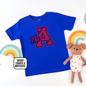 Infant The A Atlanta Baseball Apparel, Newborn Baby Bodysuit and Short Sleeve Shirt, Boys & Girls Game Day Birthday Baby Shower Gift