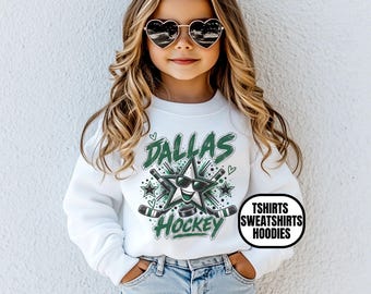 Youth Dallas Hockey Apparel, Boys & Girls T-Shirts/Sweatshirts/Hoodies, Kids Sports Fan Gift, Paint Splash Mascot