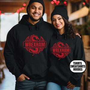 Unisex Wrexham Soccer Apparel, Mens Womens T-shirts/Crewneck Sweatshirst/Hoodies, UK Football, Gift For Sports Fan, Game Day Outfit, Dragon
