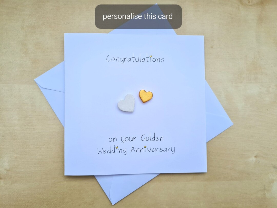 Golden Wedding Anniversary Card Mum and Dad, 50th Anniversary Card for