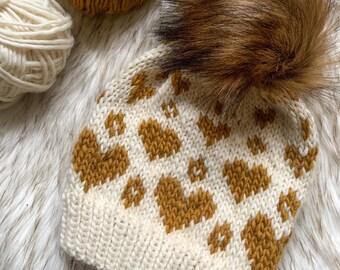 LUXURY Peruvian Wool Heart Beanie | Valentine’s Day Beanie