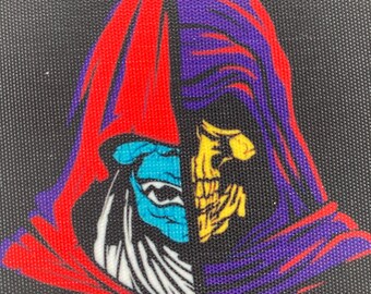 Skeletor-Aufnäher zum Aufbügeln oder Aufnähen für Kampfjacken, Kleidung, Accessoires, Vintage-Design, He-Man, Grayskull, Masters of Universe, Eternia, He-Man