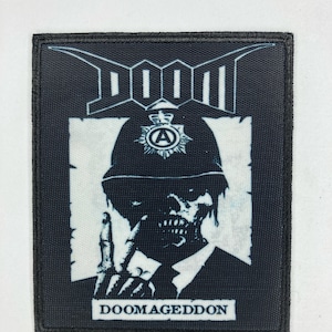 Doom iron on or sew in patch rock band jacket clothes accesories vintage design hardcore punk grindcore thrash metal GBH