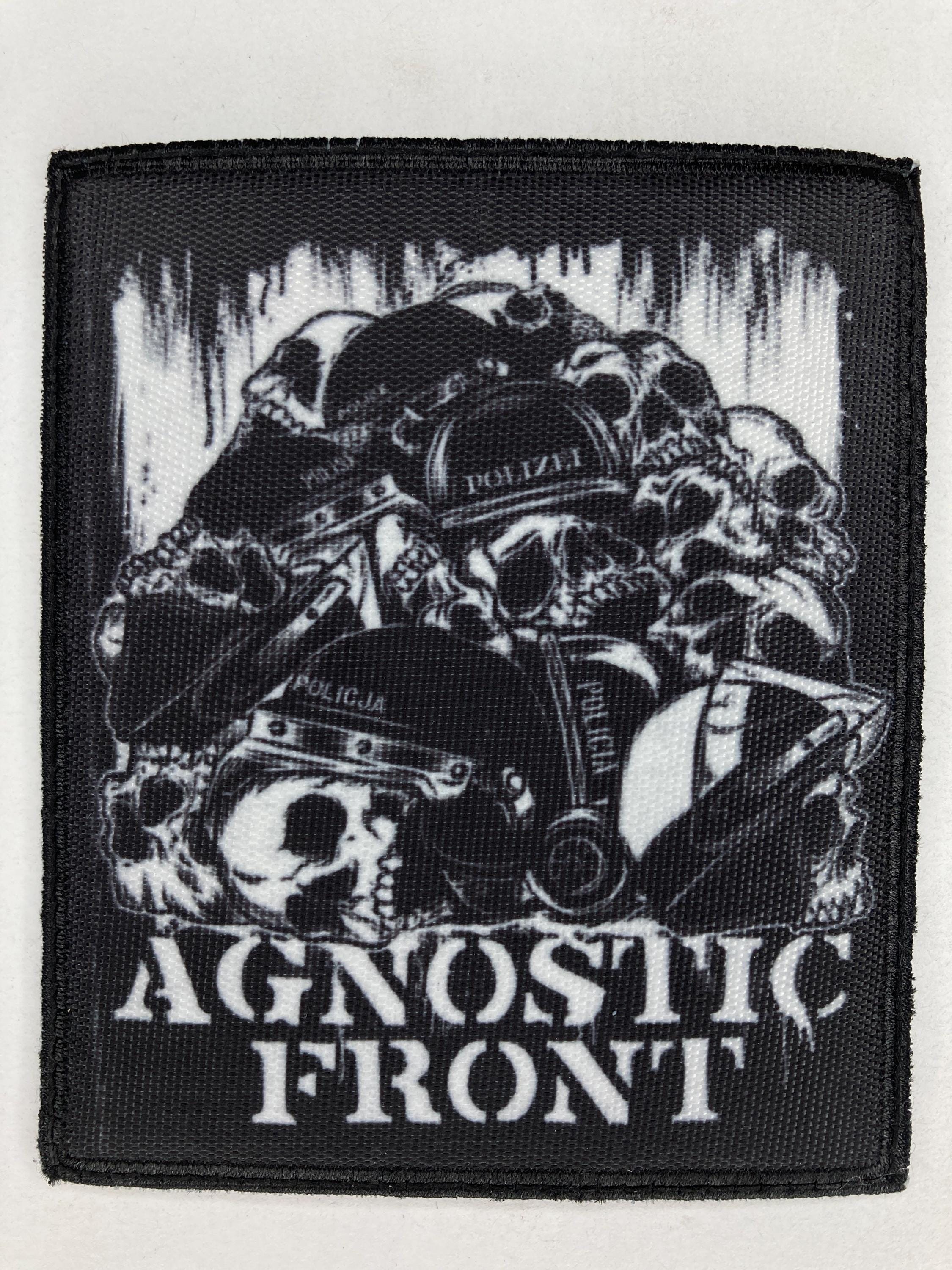 Agnostic front iron on or sew in patch rock band jacket clothes accesories vintage design hardcore punk bad brains music style thrash metal