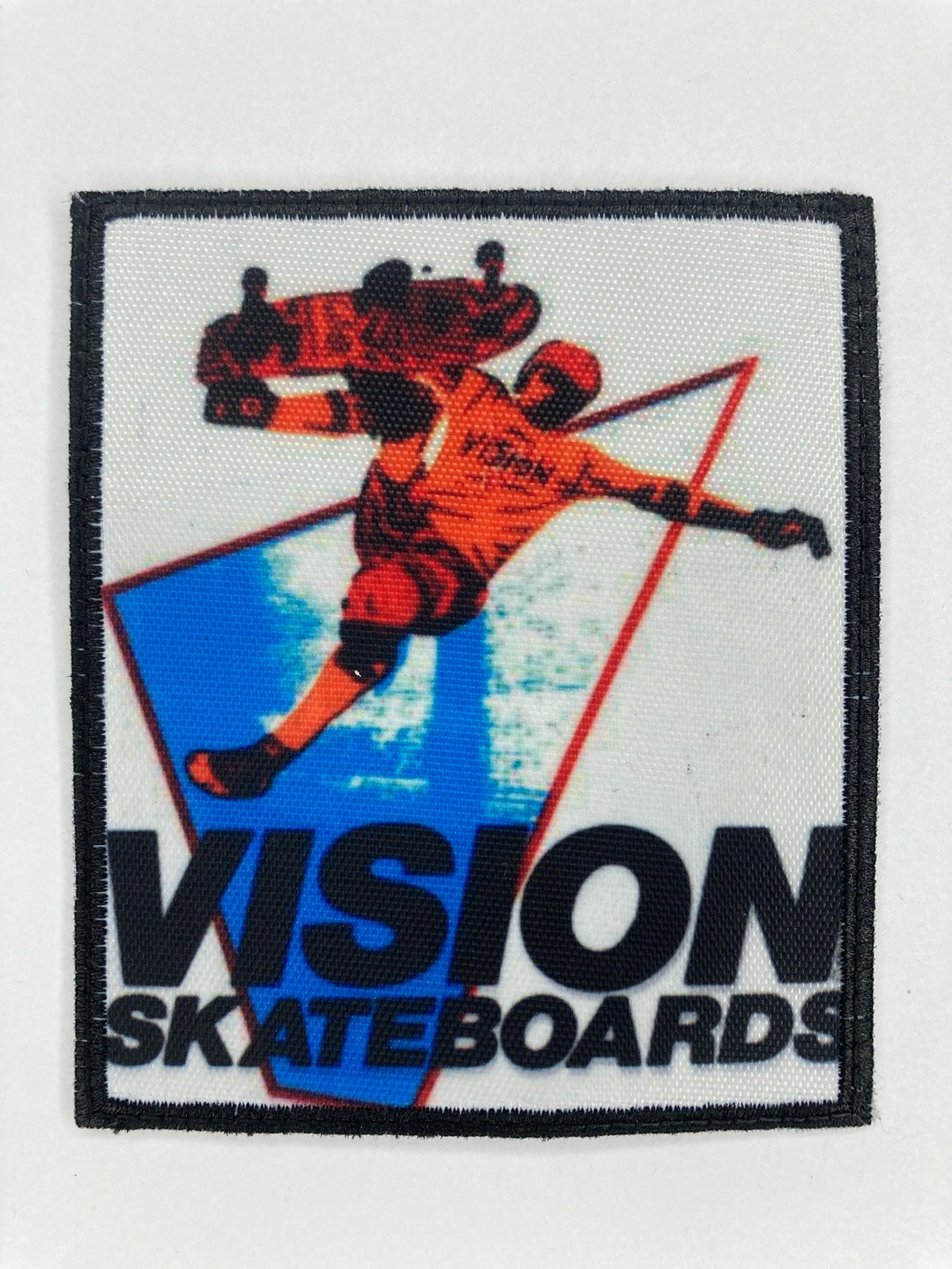 Vision street wear skateboard iron on patch old school skate psycho