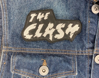 The clash brodé coudre dans patch rock veste vêtements accessoires design vintage hardcore punk