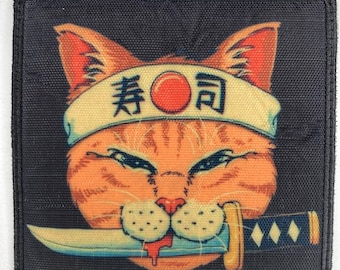 Funny cool iron on or sew on patch jacket clothes accessories vintage cat design skate punk rock skateboard
