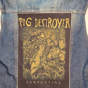 pig destroyer back patch sew on patch punk rock band jacket clothes accesories vintage design hardcore rock metal music punk vest GBH