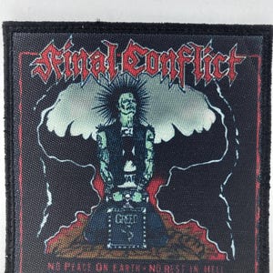 Slutlig konflikt stryk-på eller sy-i-lapp rockband jacka kläder accessoarer vintage design hardcore musik thrash crossover grindcore punk mdc