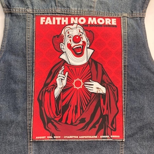 Faith no more back patch sew on patch garage rock band jacket clothes accessories vintage design funk metal
