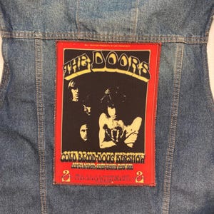 The doors back patch sew on patch hard rock band jacket clothes accesories vintage design classic rock vest british