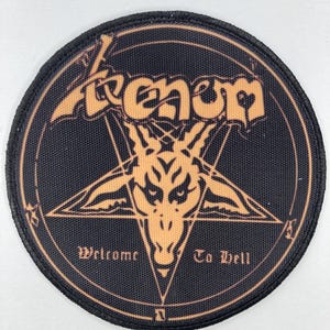 venom iron on or sew in black metal tribute patch rock band jacket clothes accesories vintage design music thrash heavy metal