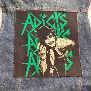 The Adicts back patch sew on patch punk rock band jacket clothes accesories vintage design alternative goth dark band garage rock rockabilly