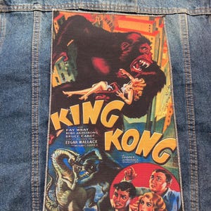 king kong back patch sew on patch jacket clothes accesories vintage design hardcore rock music punk vest movie monsters ack ack terror skate