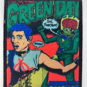 Green day patch iron on or sew in rock band jacket clothes accesories vintage design hardcore punk music style punk patches