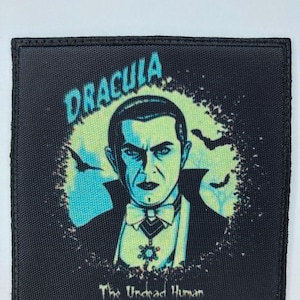 dracula iron on or sew in patch jacket clothes accesories vintage design cult movie frankenstein  black lagoon terror Classic horror monster