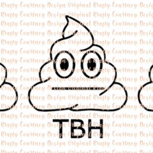 Poop Feedback Emoji w/ & w/o Words SVG, DXF, PDF