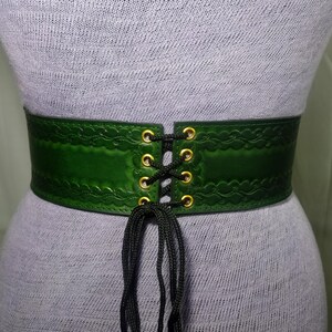 Handmade Tooled Medieval-Viking LARP Leather Corset Belt-Cosplay Armour-Fantasy Halloween for women Warrior Celtic Belt image 15