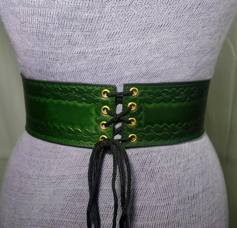 Handmade Tooled Medieval-Viking LARP Leather Corset Belt-Cosplay Armour-Fantasy Halloween for women Warrior Celtic Belt image 15