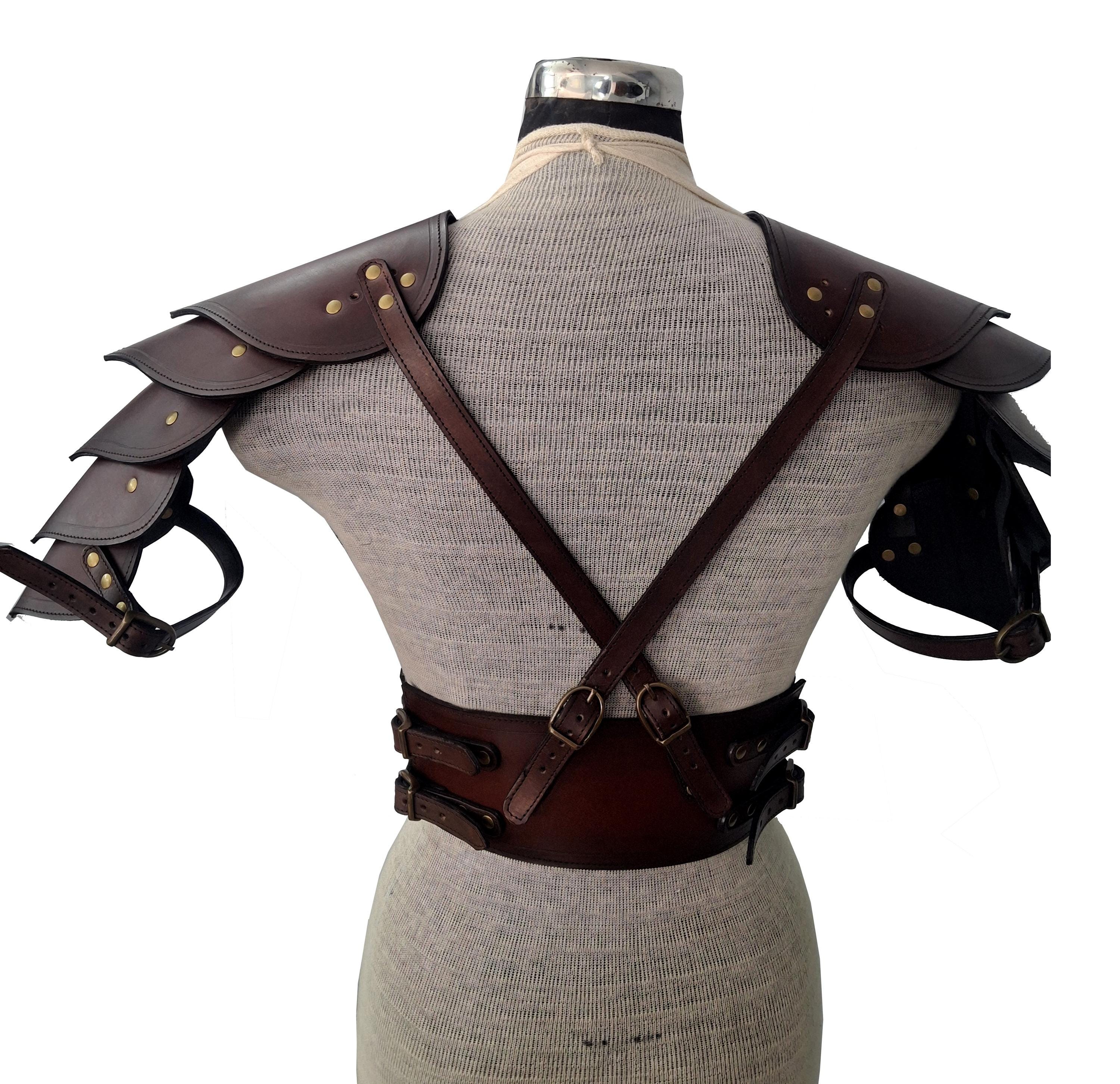 Medieval Leather Shoulder Armor, Female Warrior Pauldrons, Cosplay ...