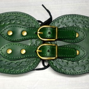 Handmade Tooled Medieval-Viking LARP Leather Corset Belt-Cosplay Armour-Fantasy Halloween for women Warrior Celtic Belt image 12