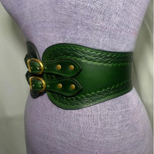 Handmade Tooled Medieval-Viking LARP Leather Corset Belt-Cosplay Armour-Fantasy Halloween for women Warrior Celtic Belt image 14