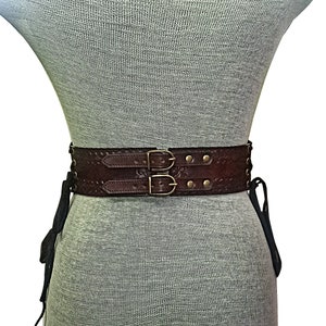 Antique Brown Medieval Leather Corset Belt, Handmade Gothic Leather ...