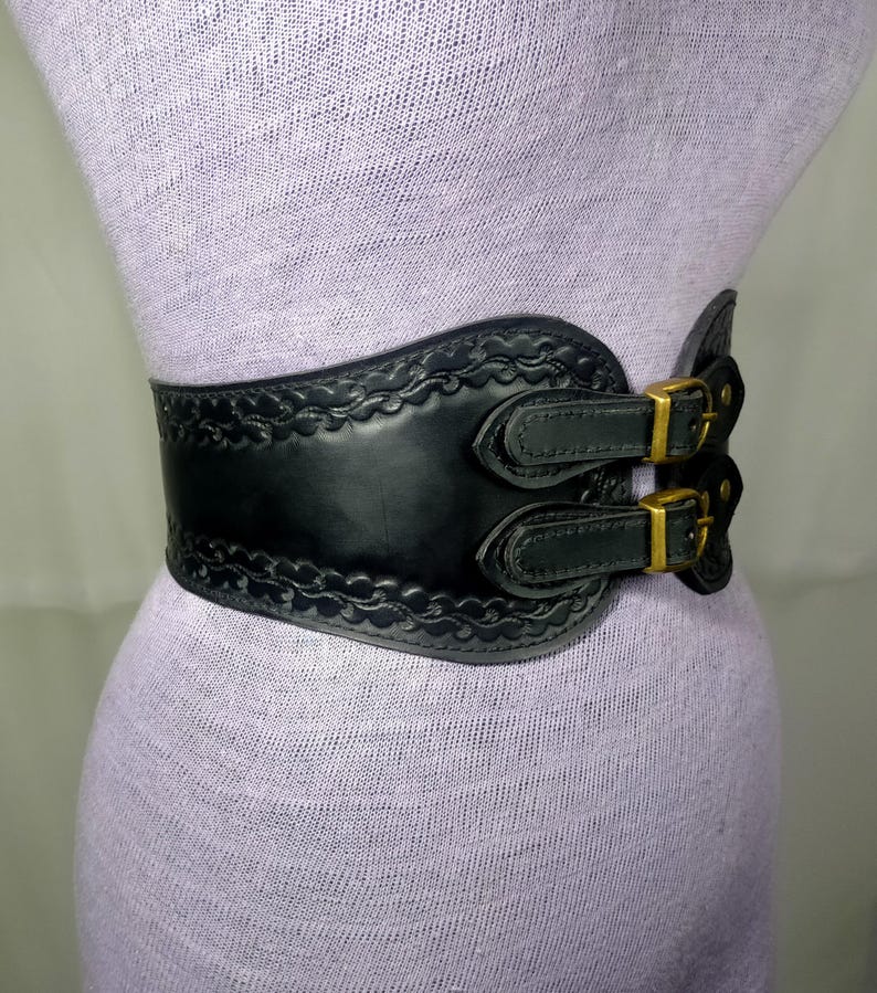 Handmade Tooled Medieval-Viking LARP Leather Corset Belt-Cosplay Armour-Fantasy Halloween for women Warrior Celtic Belt image 8