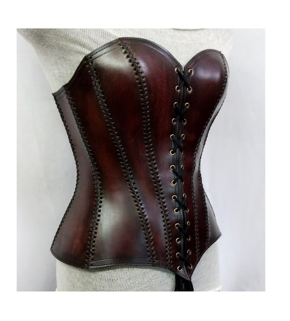 Buy Medieval Leather Corset, LARP Handmade Leather Corset, Viking Leather  Corset, Handmade Armor Antique Brown Leather Over-bust Corset Online in  India 
