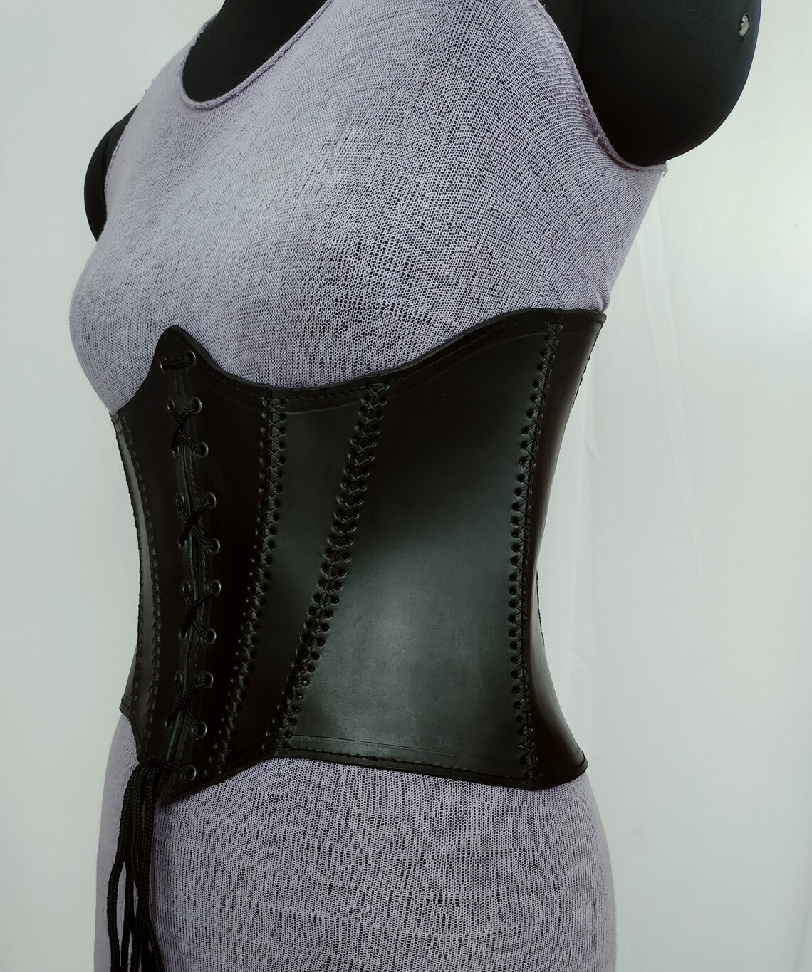 Medieval Leather Underbust Corset LARP Handmade Leather Etsy