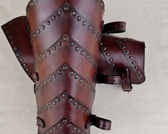 Handmade Leather Greaves: Medieval Renaissance LARP Leg Armor