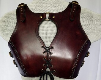 Handmade Leather Shieldmaiden Armor, Viking LARP Costume