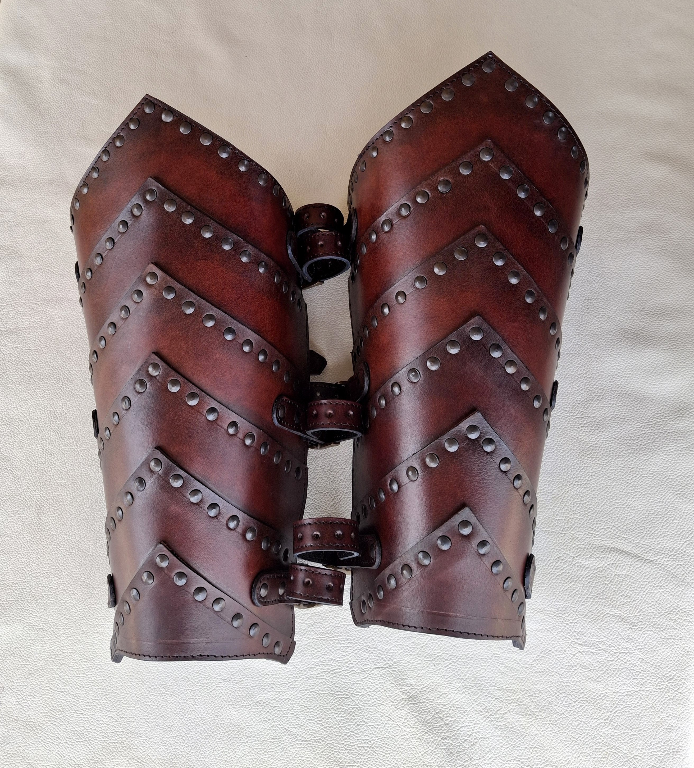 Handmade Leather Greaves: Medieval Renaissance LARP Leg Armor - Etsy