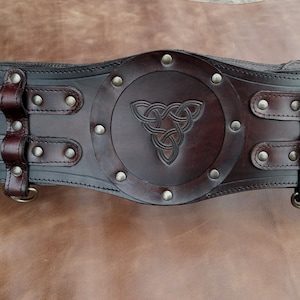 Viking Leather Belt, Unisex Adjustable Handmade Medieval Leather Belt for LARP