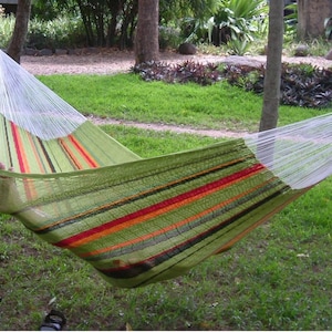 Hamacas mayas tradicionales - Hamaca natural hecha con hilo de algodón grueso