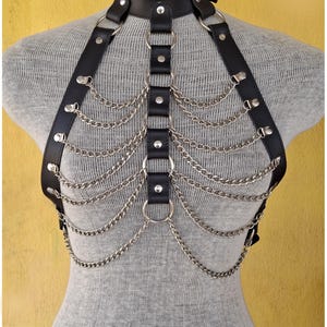 Punk Gothic Genuine Leather Body Chains for Women Body Harness-Fashion women&#39;s Harness-Gothic Accessories