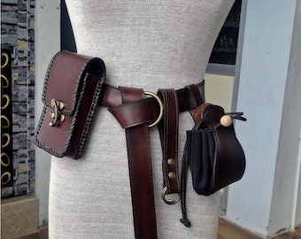 Medieval Handmade Leather Renaissance Belt: Viking Warrior Costume for LARP Event-Cosplay, Renaissance