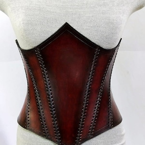 Viking Leather Corset, Medieval Leather Under-bust Corset, LARP ...