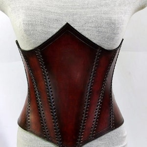 Viking Leather Corset, Medieval Leather Under-bust Corset, LARP ...