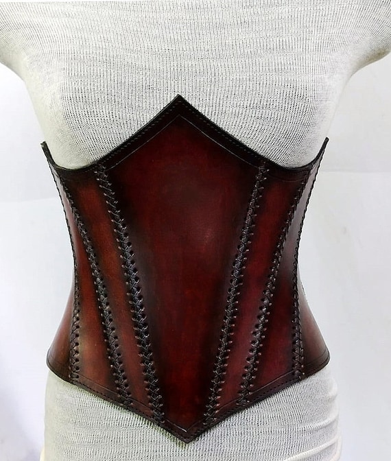 Viking Leather Corset Medieval Leather Under bust Corset LARP Handmade Leather Corset Handmade Armor Leather Corset Etsy
